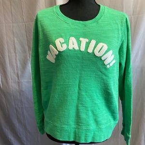 J Crew Sweatshirt Bright Green Size L
